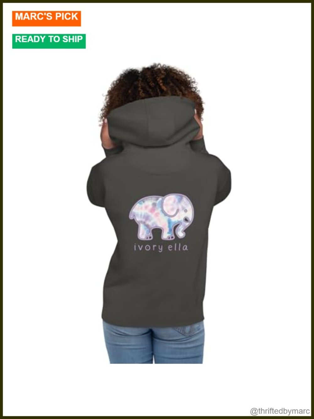 Oversized Cotton Hoodie with Back Graphic - Women's Relaxed Pullover